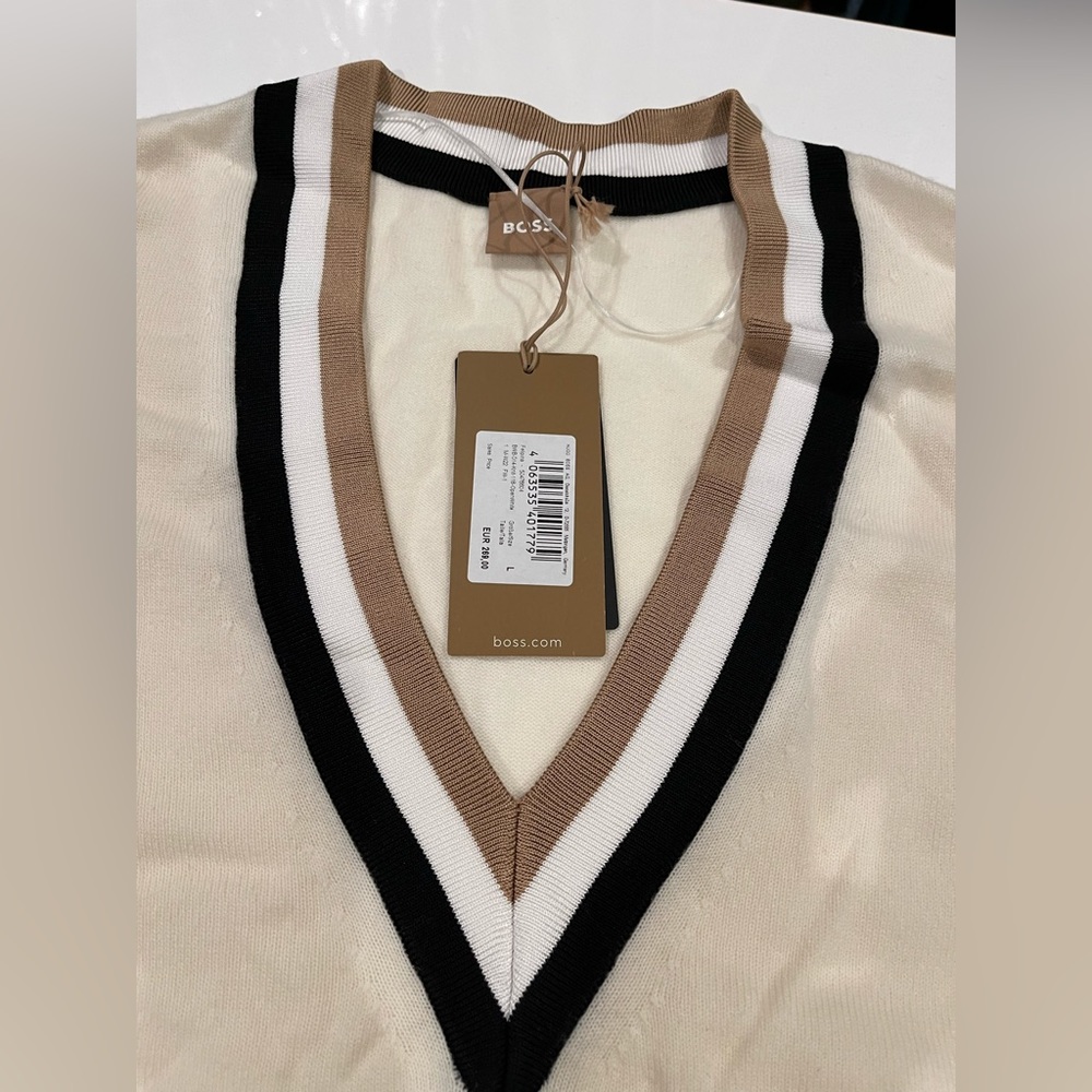 Hugo Boss deep V sweater oversized chic just returned from Dublin flagship!